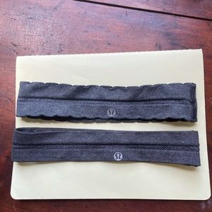 Two Lululemon charcoal headbands
